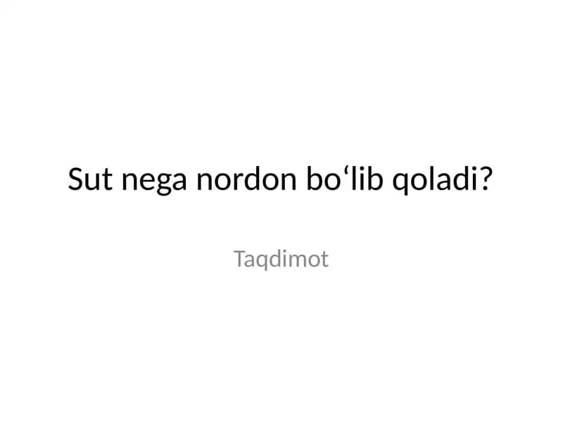 Sut nordonlash