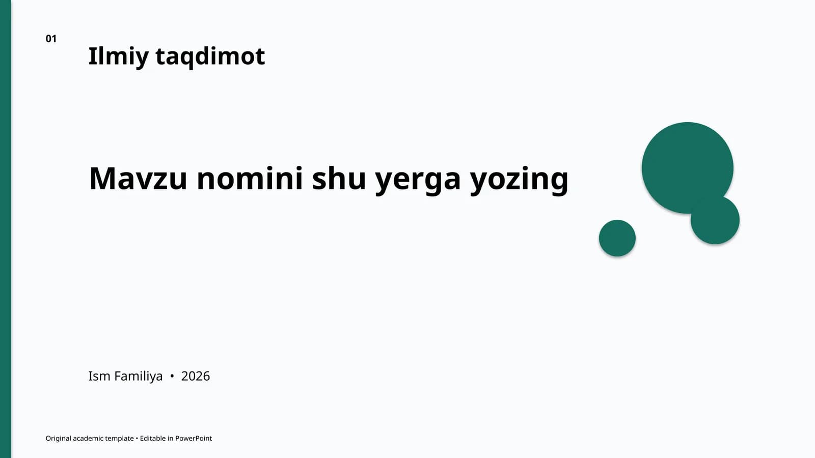 Ilmiy taqdimot uchun qo'llanma