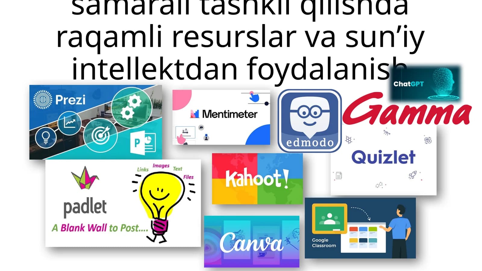 O‘quv mashgʻulotlarini samarali tashkil qilishda raqamli resurslar va sunʼiy intellektdan foydalanish