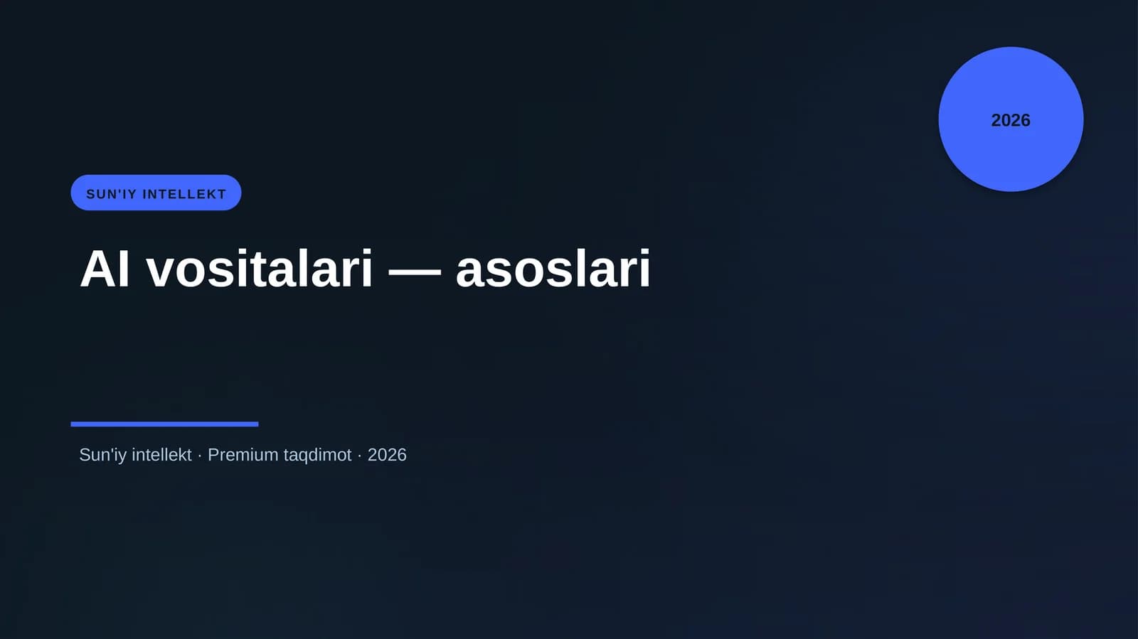 AI vositalari — asoslari