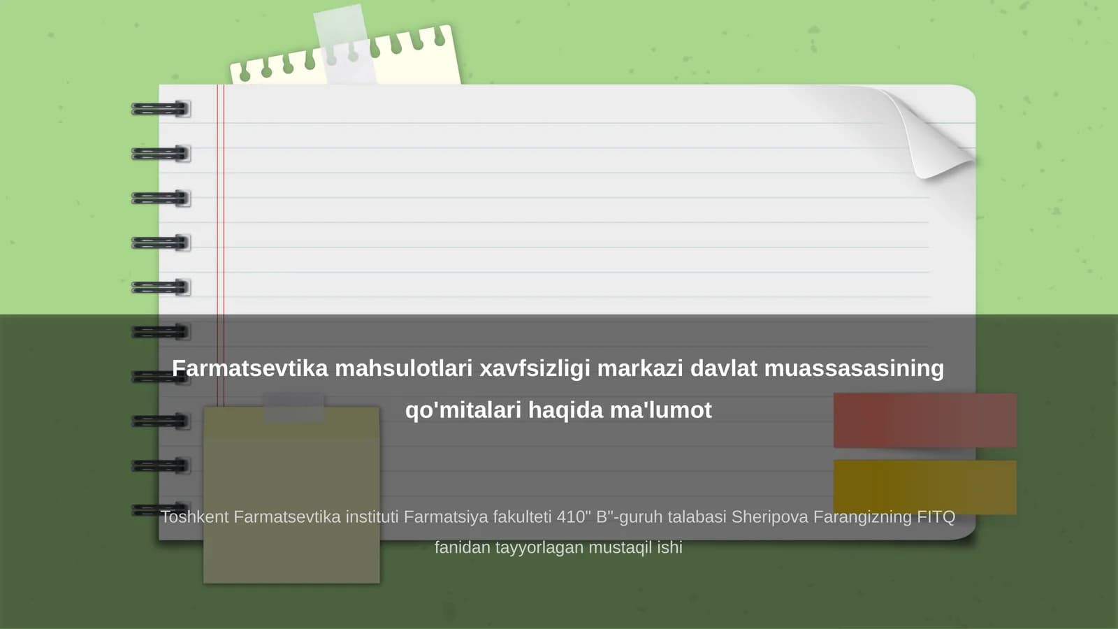 Farmatsevtika mahsulotlari xavfsizligi markazi davlat muassasasasining qo'mitalari haqida ma'lumot