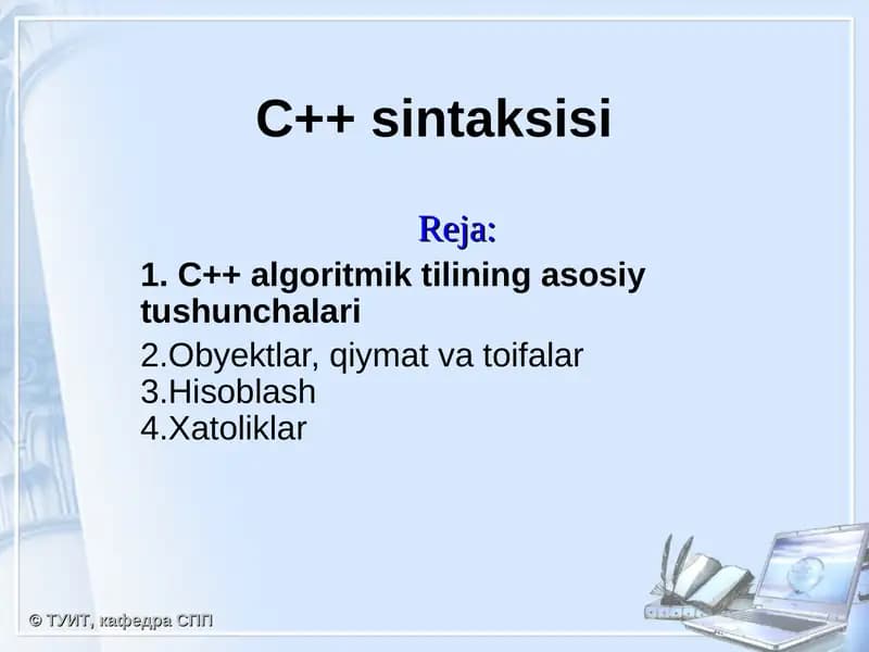 C++ sintaksisi