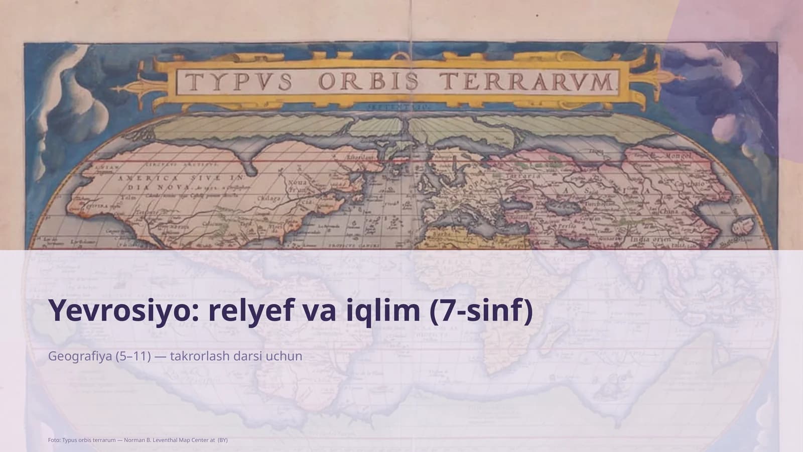 Yevrosiyo: relyef va iqlim (7-sinf)