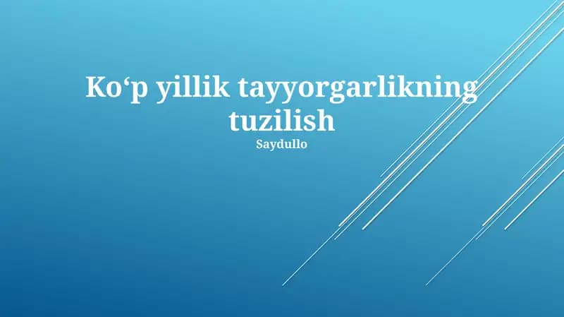 Koʻp yillik tayyorgarlikning tuzilish