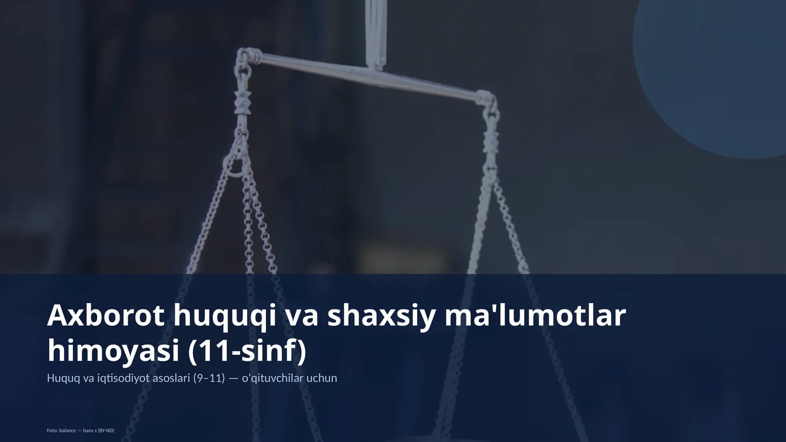 Axborot huquqi va shaxsiy ma'lumotlar himoyasi (11-sinf)