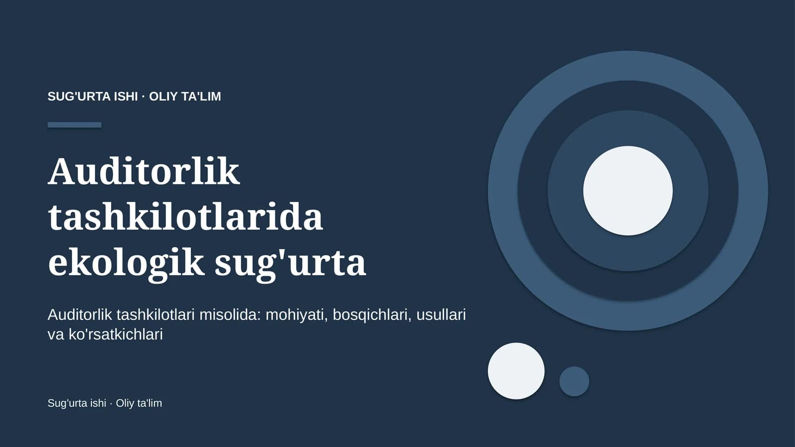 Auditorlik tashkilotlarida ekologik sug'urta