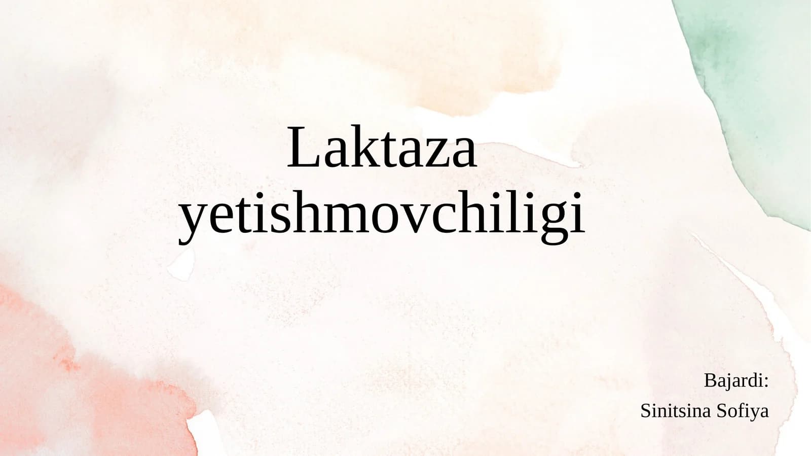 Laktaza yetishmovchiligi va uning klinikasi