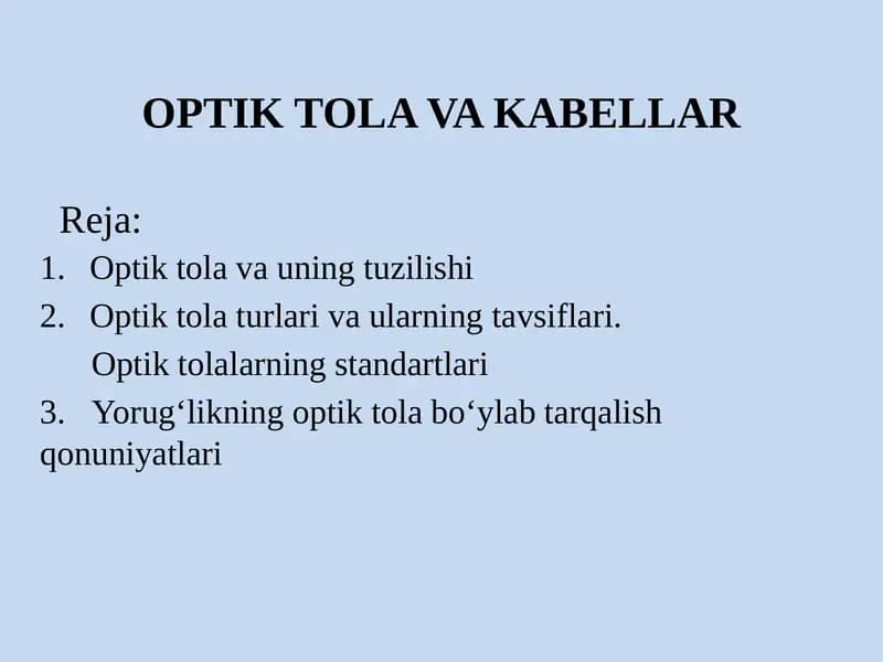 Optiktola va kabelar