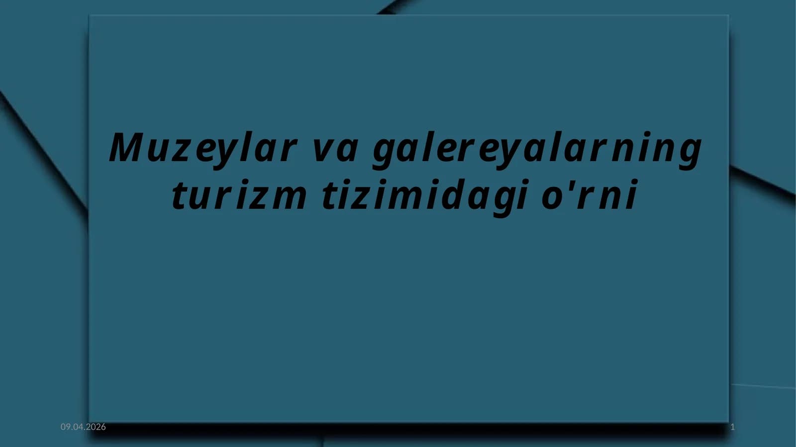 Muzeylar va galereyalarning turizm tizimidagi o'rni/fotoalbom