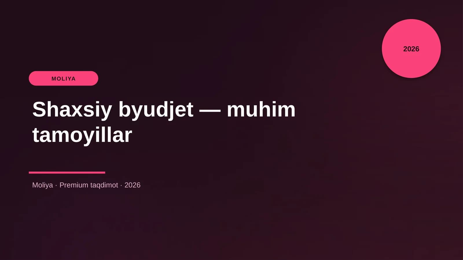 Shaxsiy byudjet — muhim tamoyillar