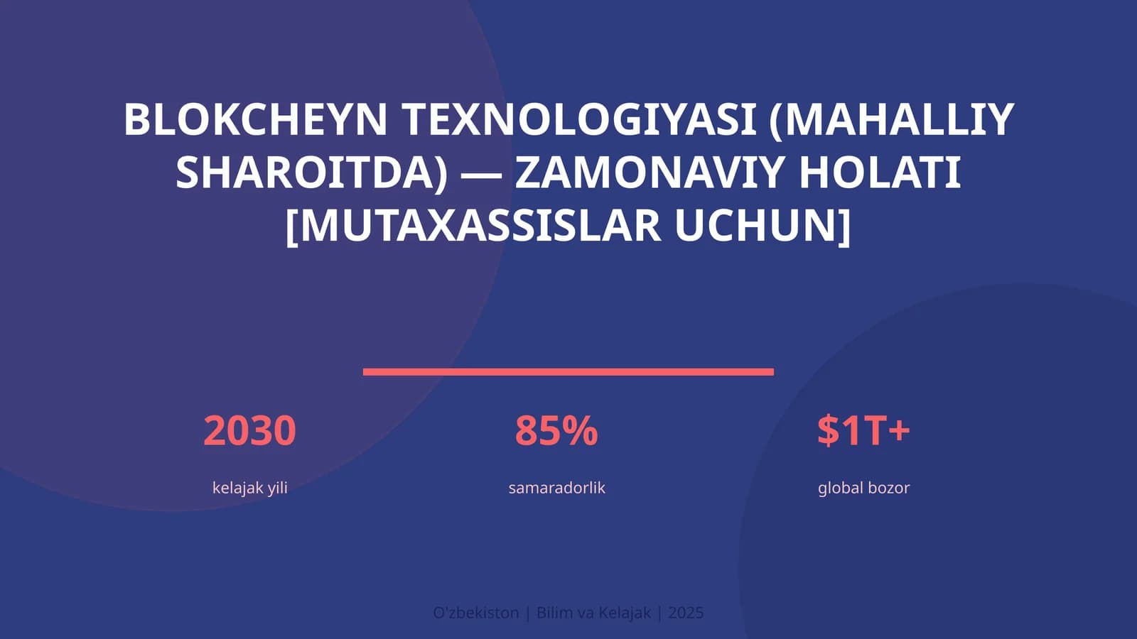 Blokcheyn Texnologiyasi (Mahalliy Sharoitda) — Zamonaviy Holati [Mutaxassislar Uchun]
