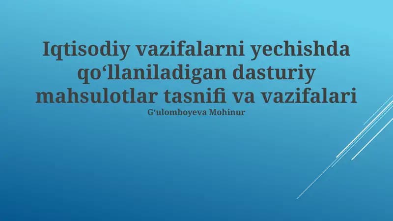 Operatsiyalarni tadqiq qilish va optimallashtirish dasturlari