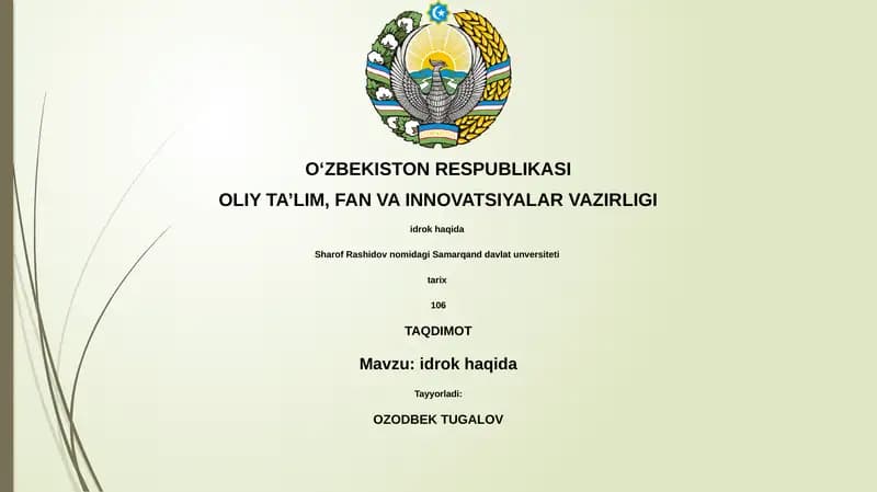idrok haqida