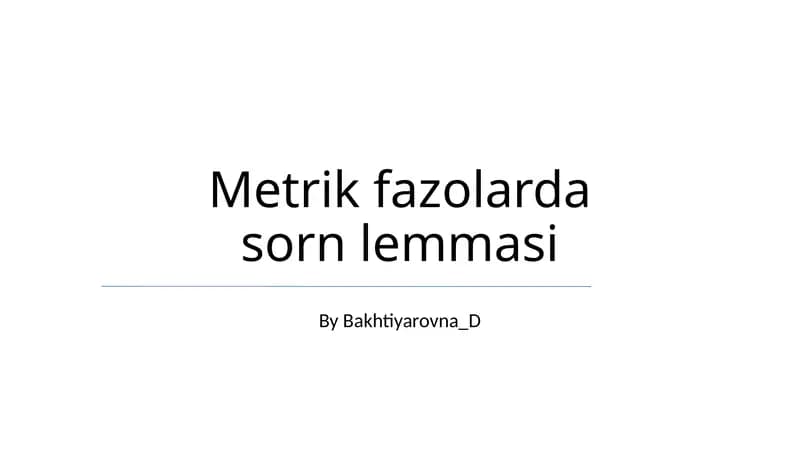 Metrik fazolarda sorn lemmasi
