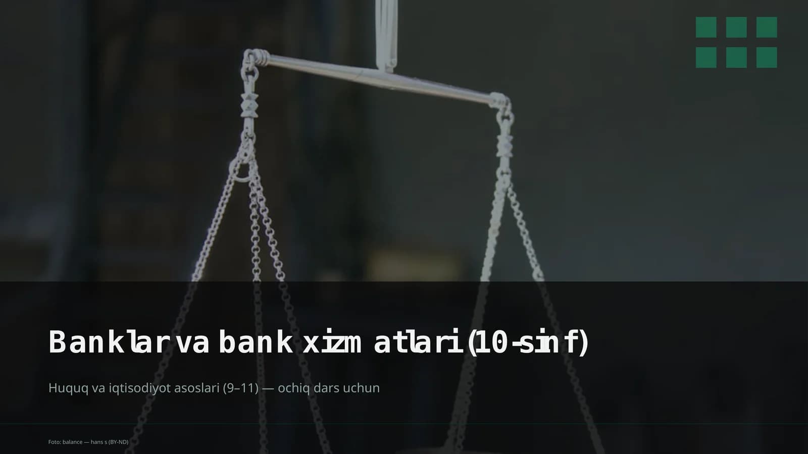 Banklar va bank xizmatlari (10-sinf)