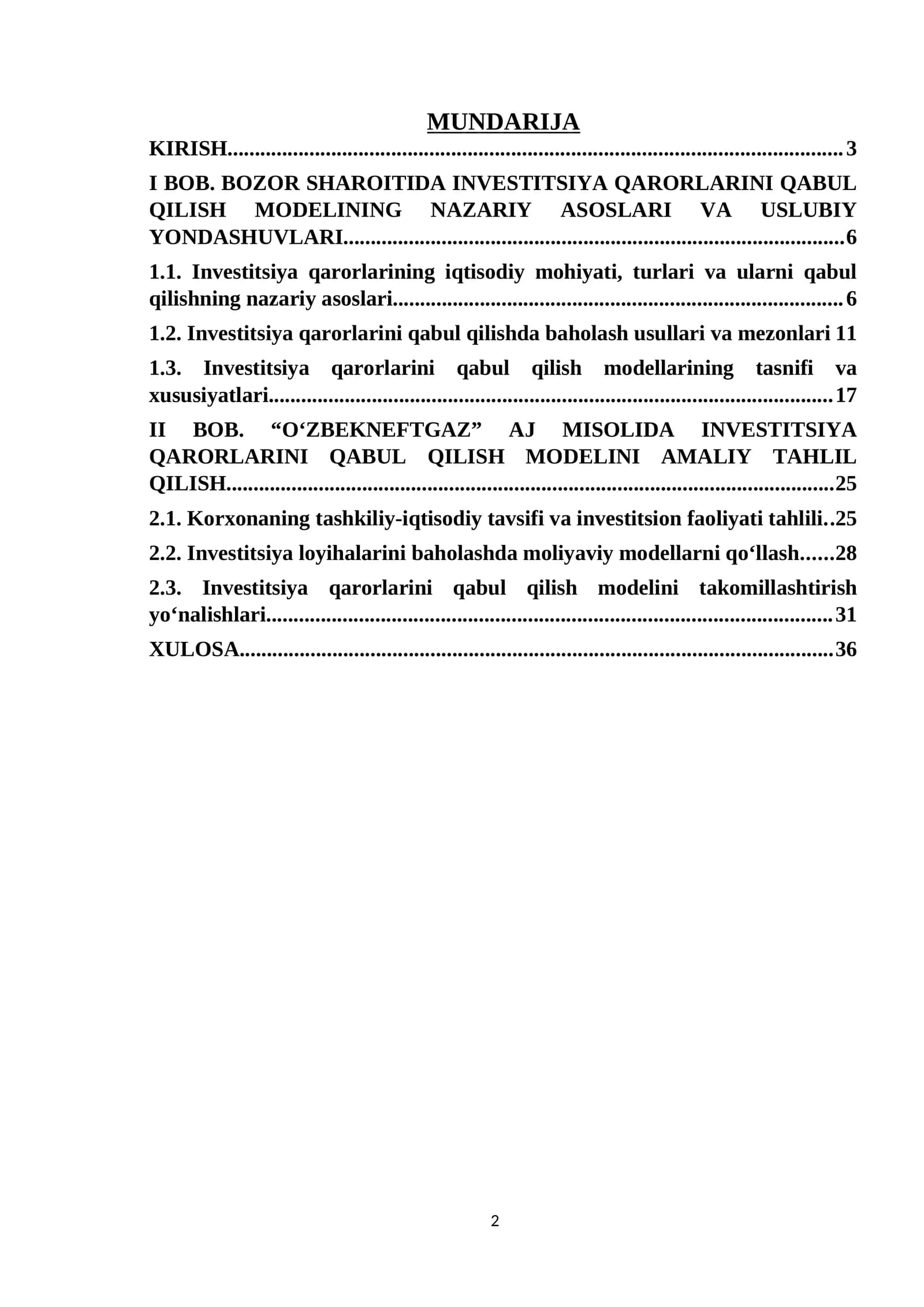 INVESTITSIYA QARORLARINI QABUL QILISH MODELINING NAZARIY ASOSLARI VA USLUBIY YONDASHUVLARI