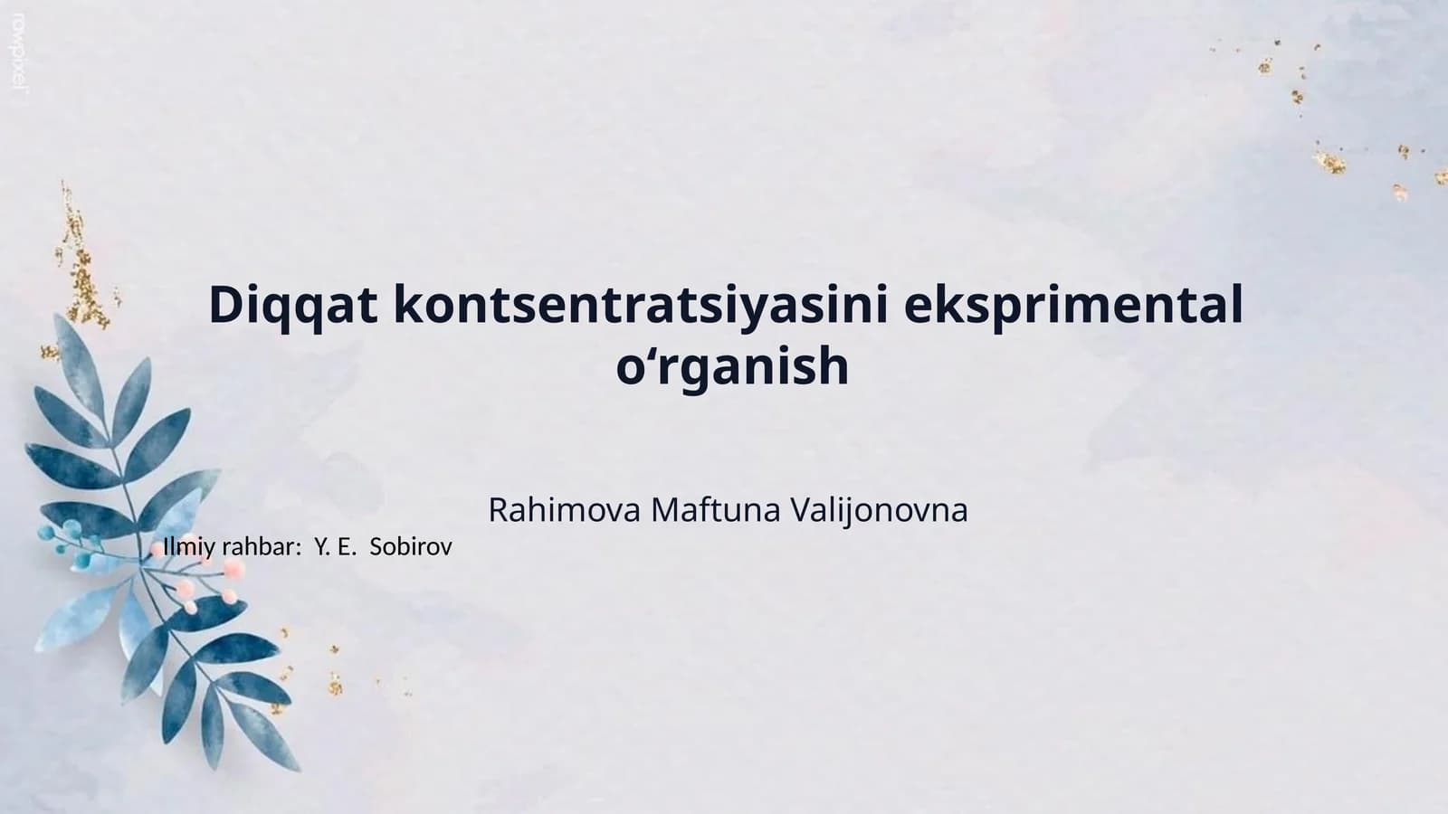 Diqqat kontsentratsiyasini eksprimental  o‘rganish