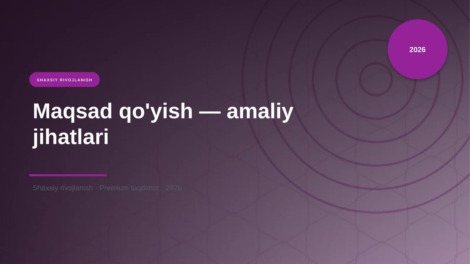 Maqsad qo'yish — amaliy jihatlari