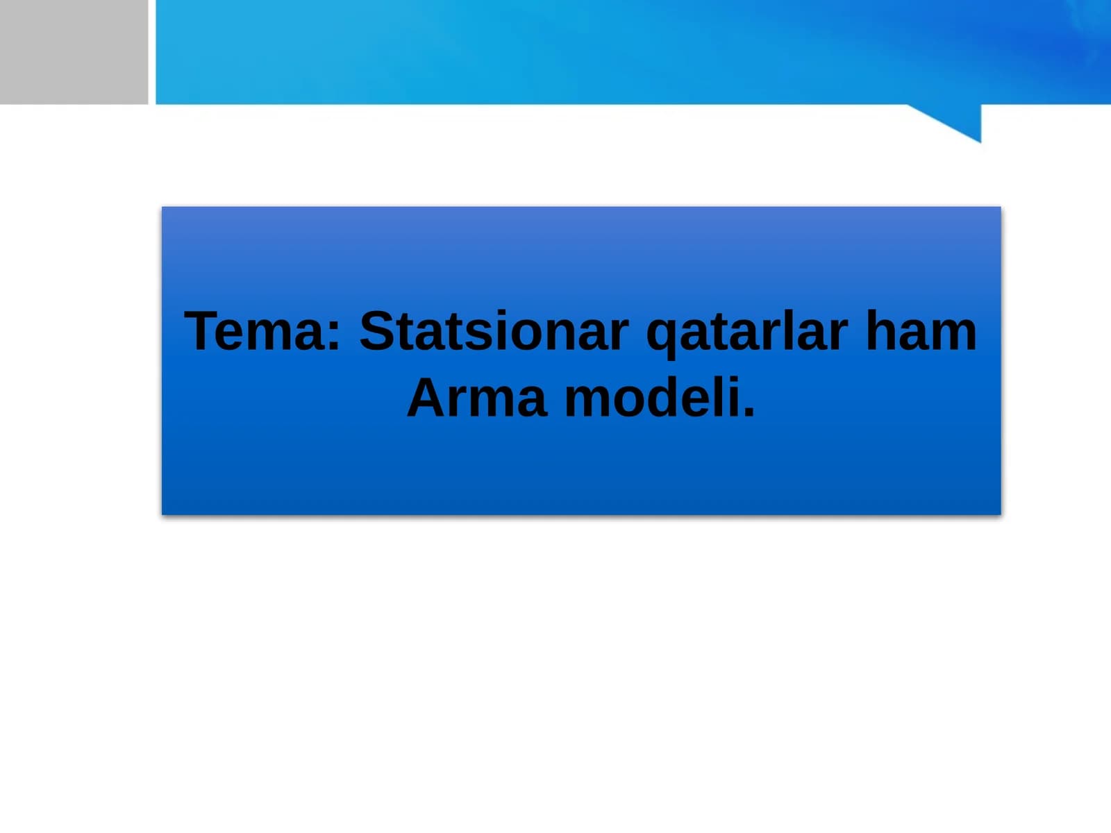 Statsionar qatarlar ham Arma modeli