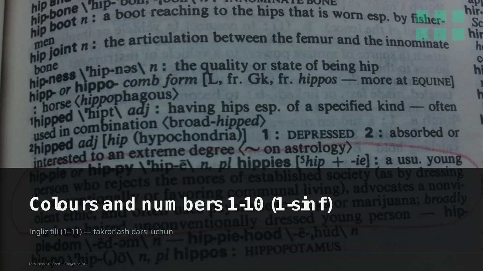 Colours and numbers 1-10 (1-sinf)