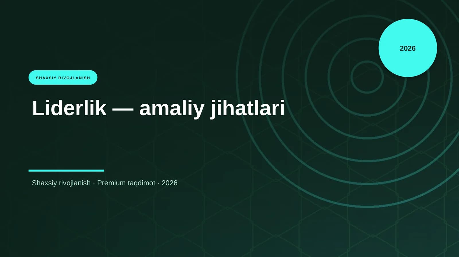 Liderlik — amaliy jihatlari