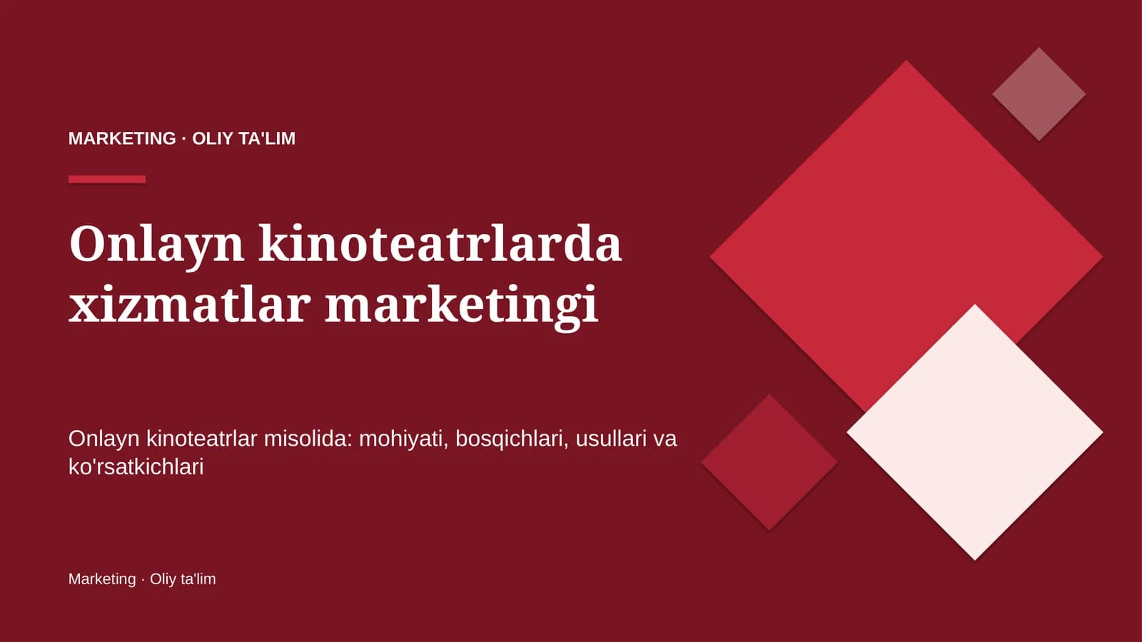 onlayn kinoteatrlarda xizmatlar marketingi 5543