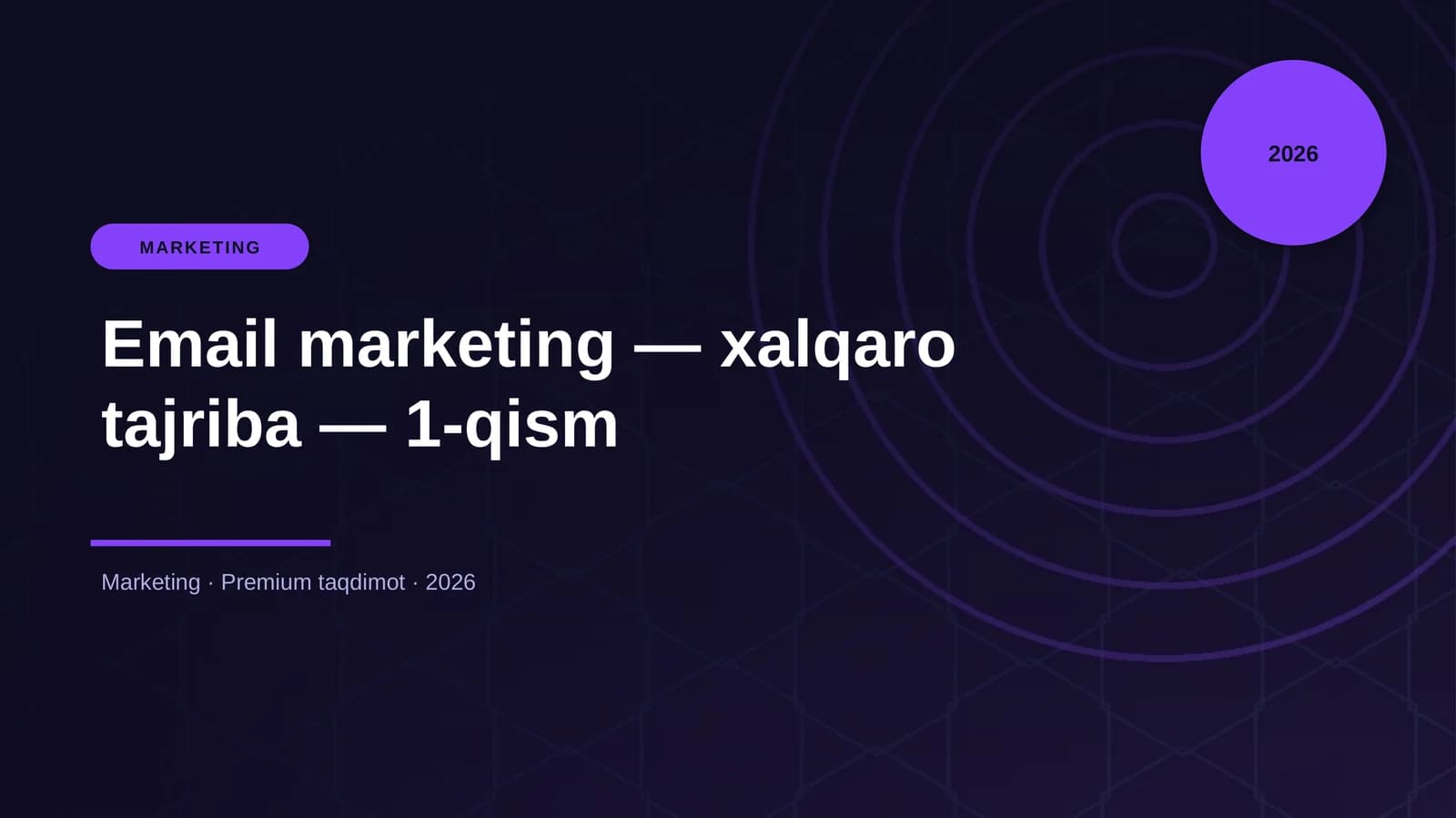 Email marketing — xalqaro tajriba — 1-qism