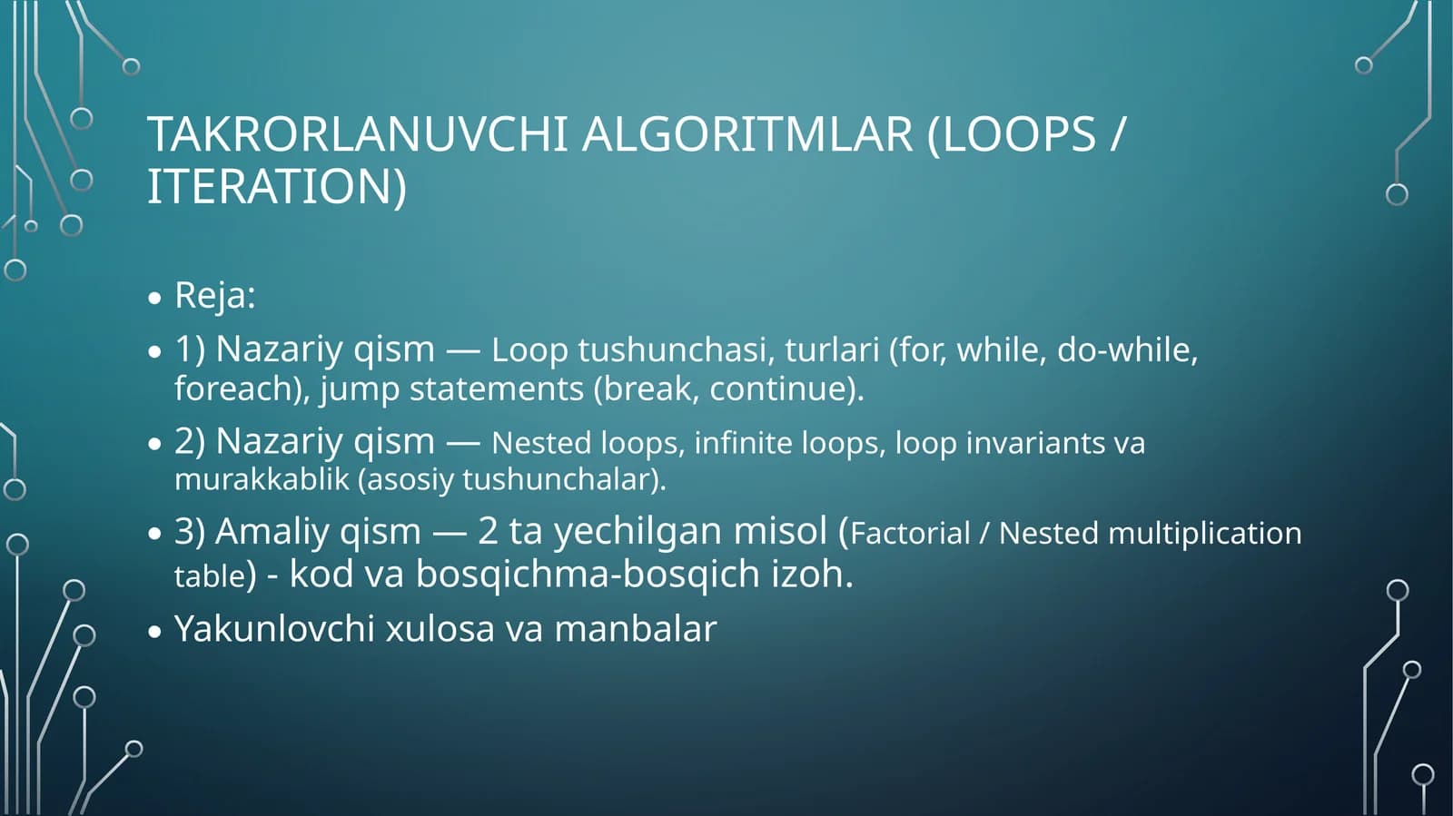 Takrorlanuvchi algoritmlar
