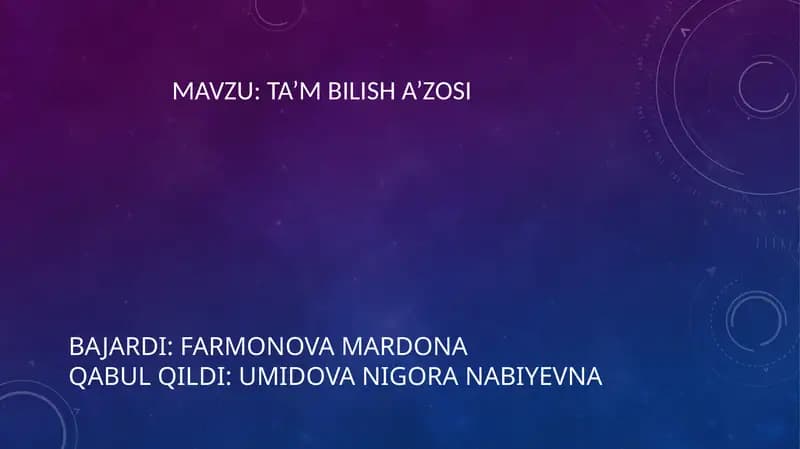 Ta'm bilish a'zosi