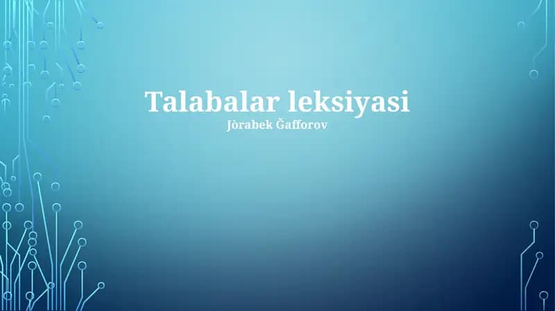 Talabalar leksiyasi