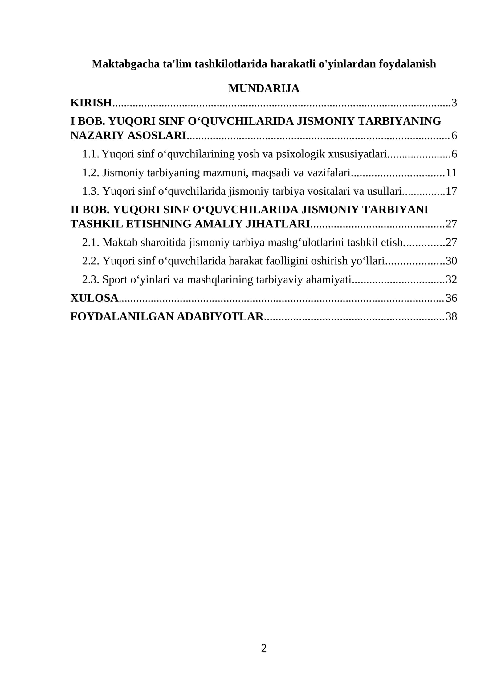 Yuqori sinf o‘quvchilarida jismoniy tarbiyaning mazmunini o‘rganish