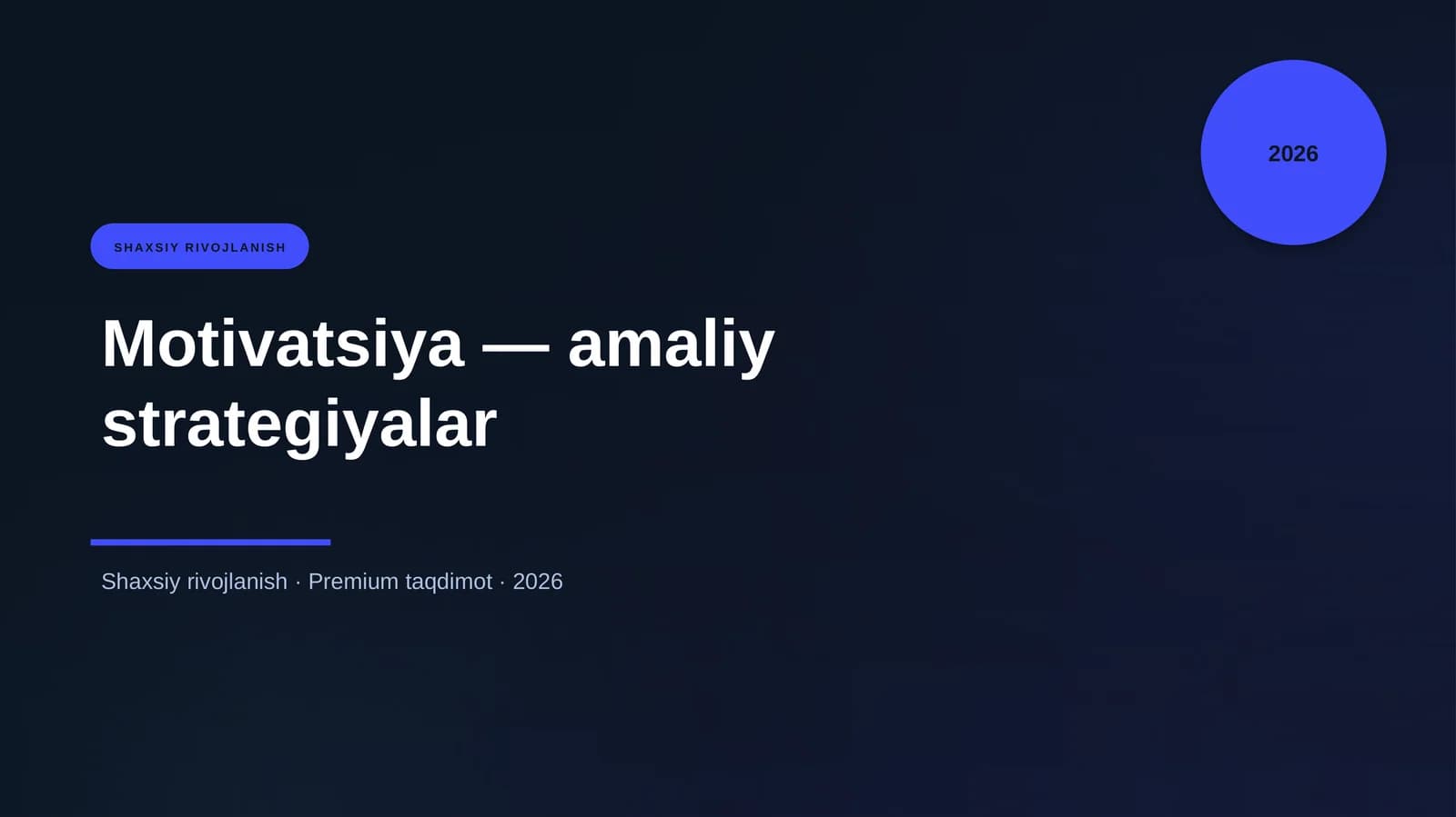 Motivatsiya — amaliy strategiyalar