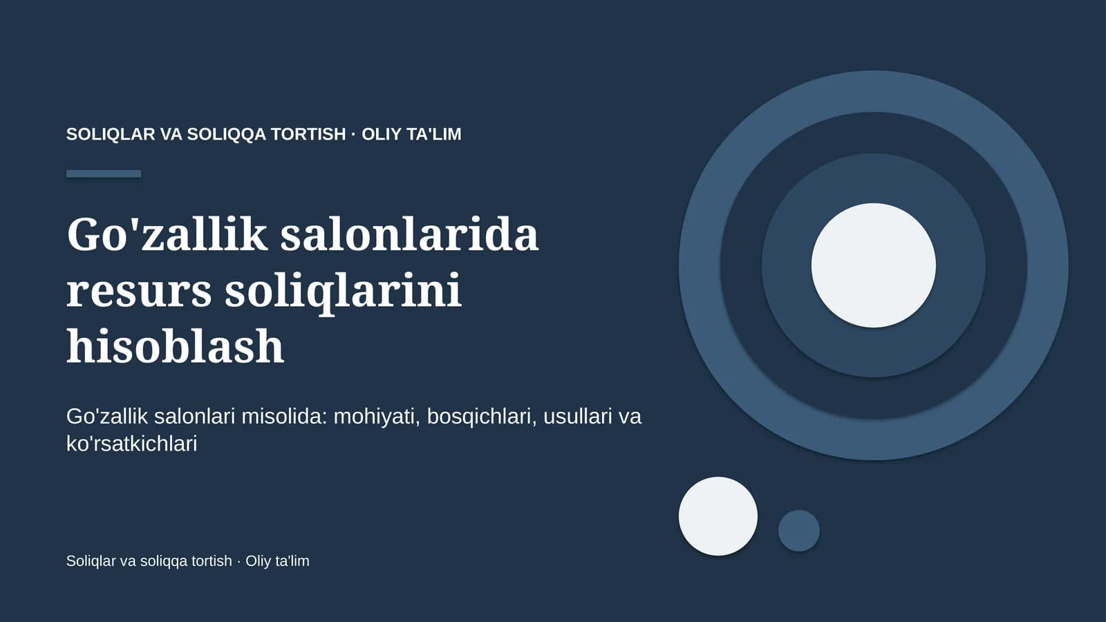 Go'zallik salonlarida resurs soliqlarini hisoblash