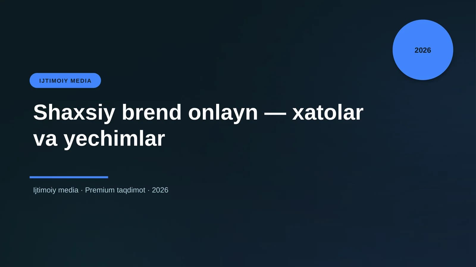 Shaxsiy brend onlayn — xatolar va yechimlar