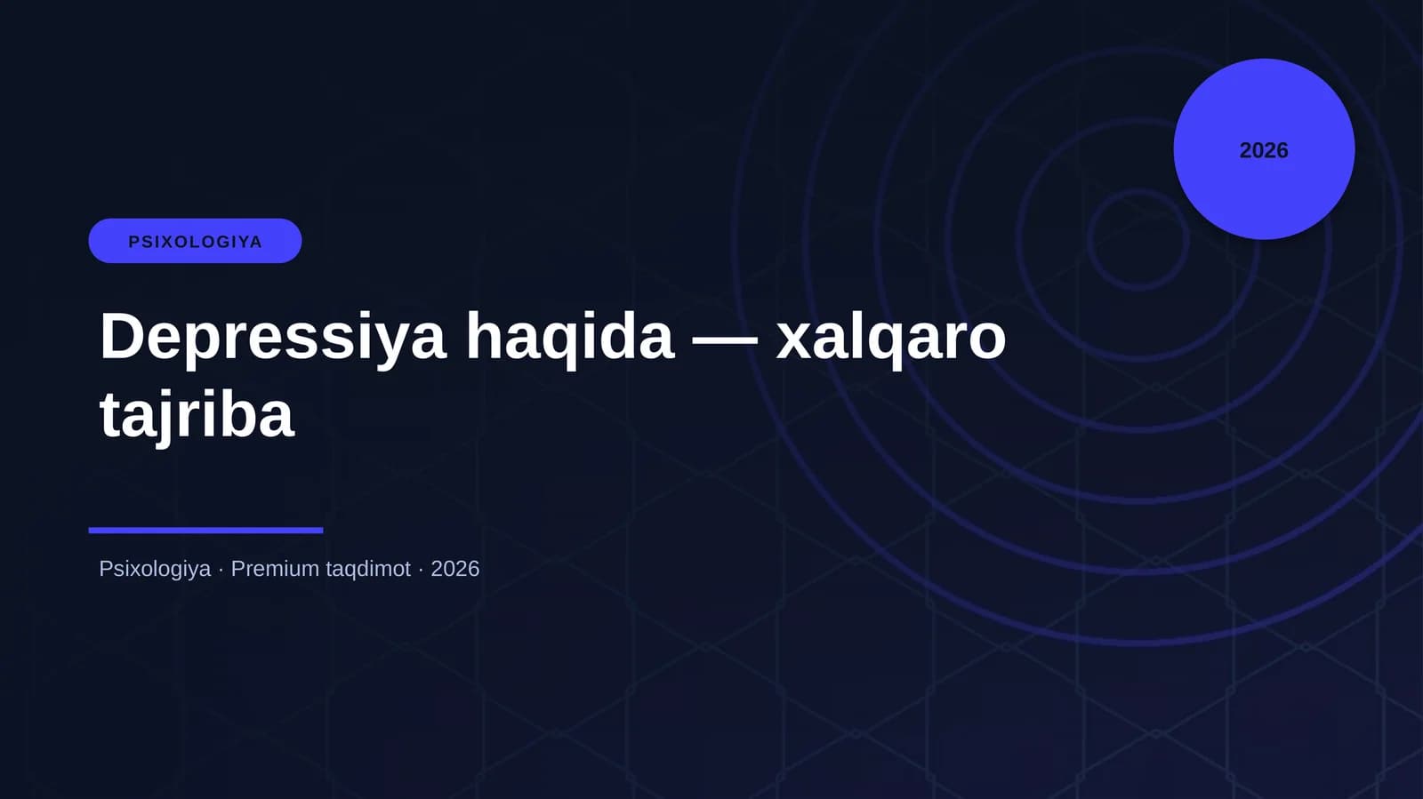 Depressiya haqida — xalqaro tajriba