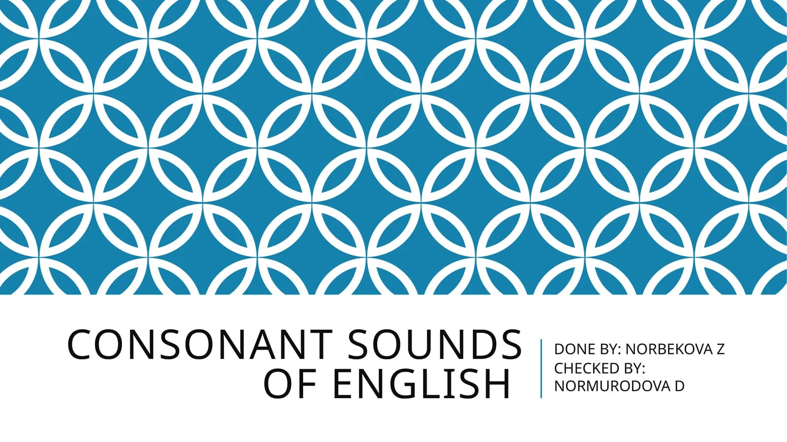 Consonant sounds of english