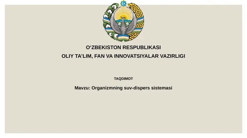 Organizmningsuv-disperssistemasi