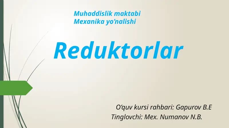 Reduktorlar