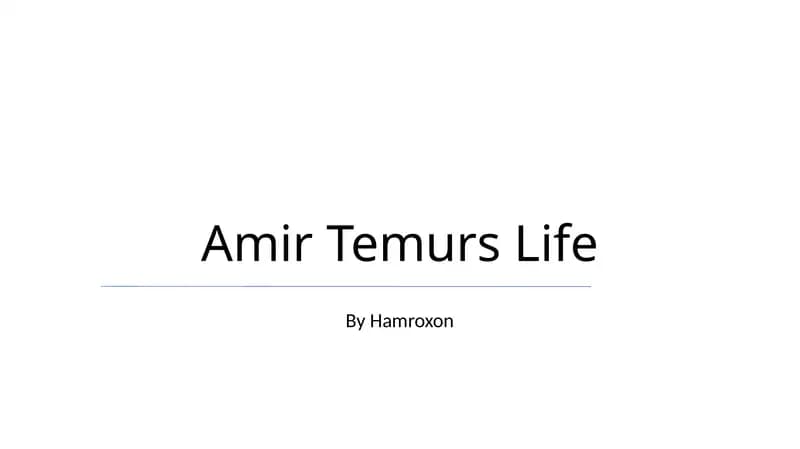 Amir Temurs Life