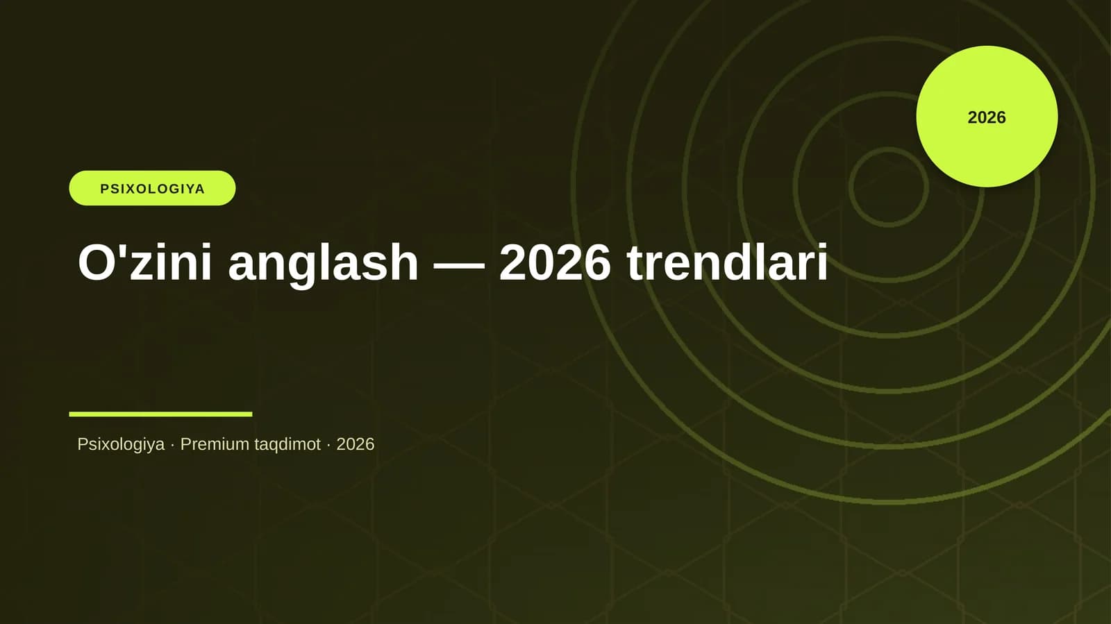 O'zini anglash — 2026 trendlari