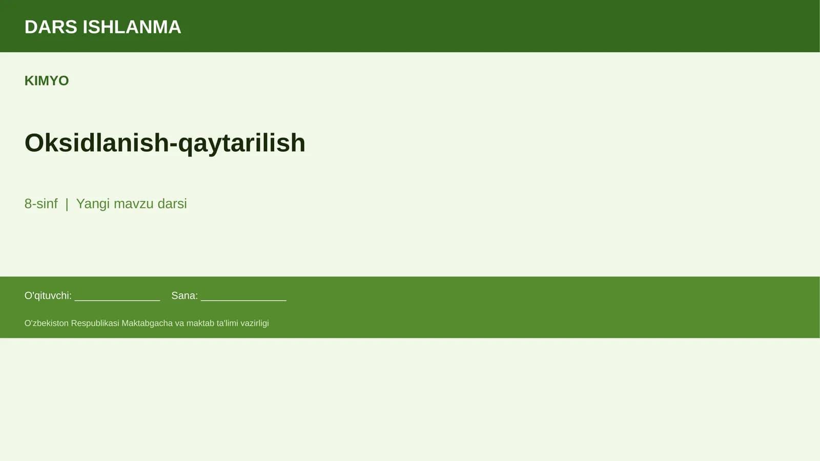 Oksidlanish-qaytarilish