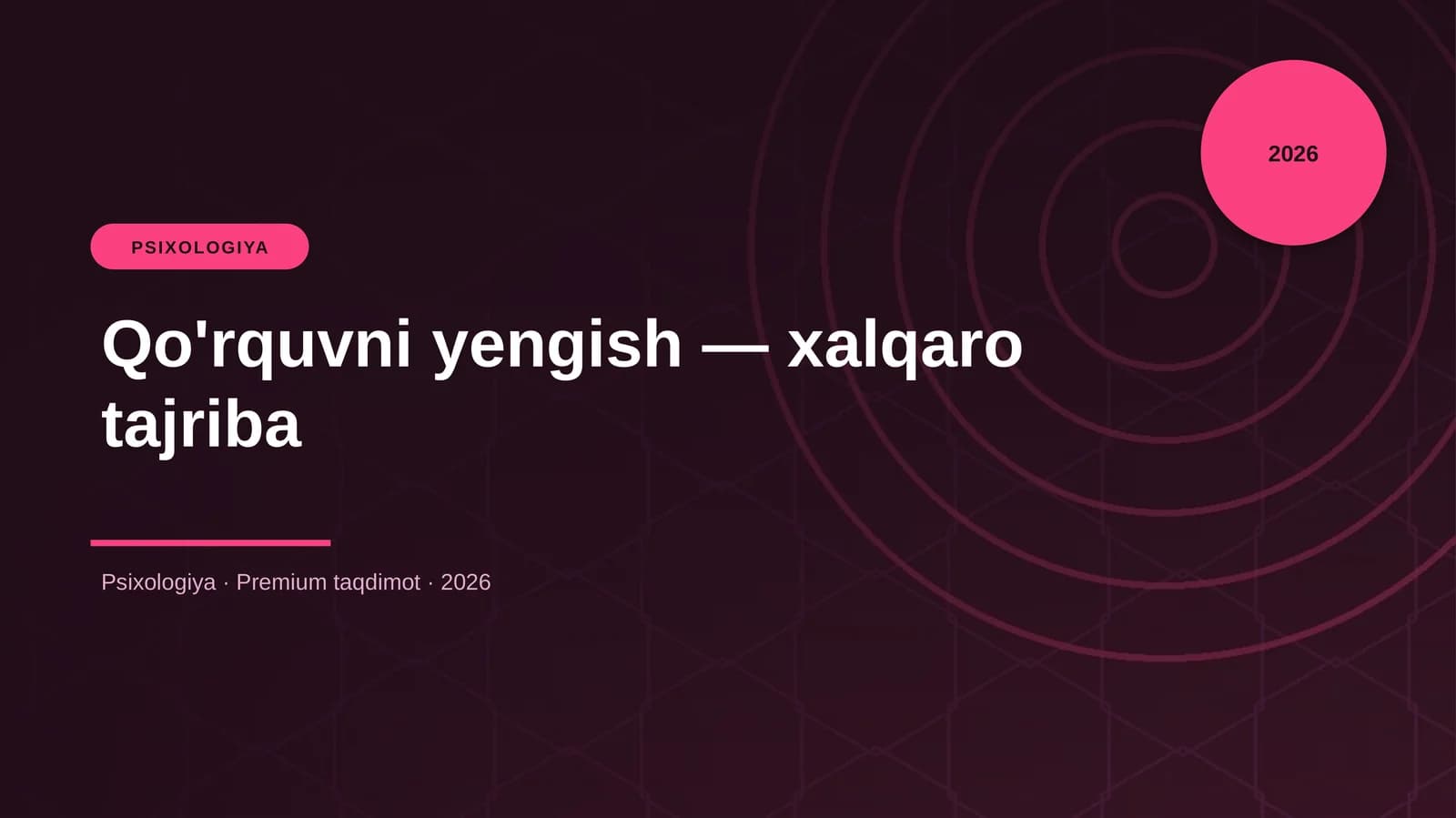 Qo'rquvni yengish — xalqaro tajriba
