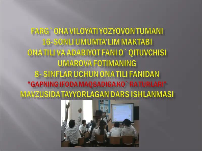 GAPNING IFODAMAQSADIGA KO" RATURLARI"