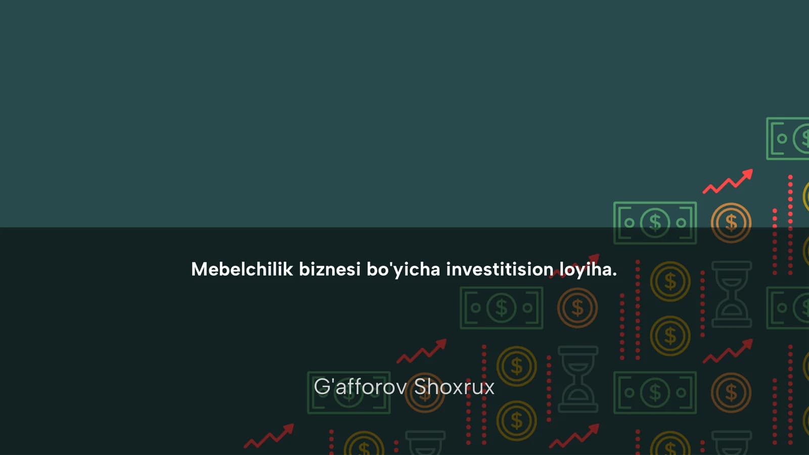 Mebelchilik biznesi bo'yicha investitision loyiha