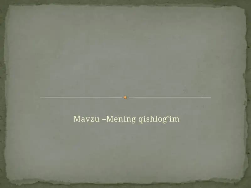 Mening qishlog’im