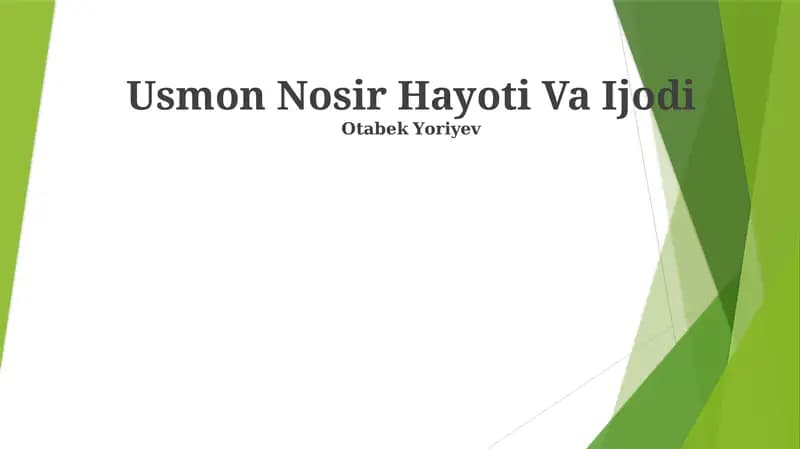 Usmon Nosir Hayoti Va Ijodi