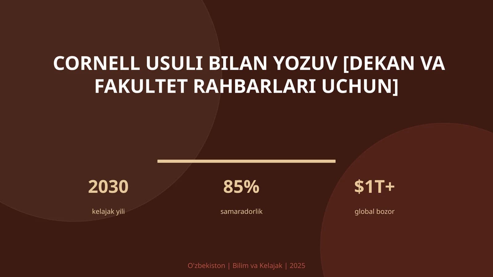 Cornell usuli bilan yozuv [dekan va fakultet rahbarlari uchun]