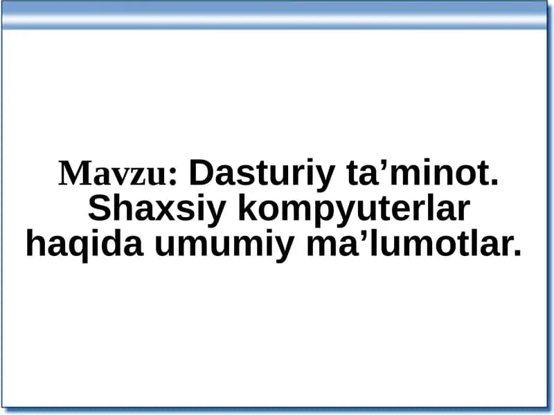 Shaxsiy kompyuterlar