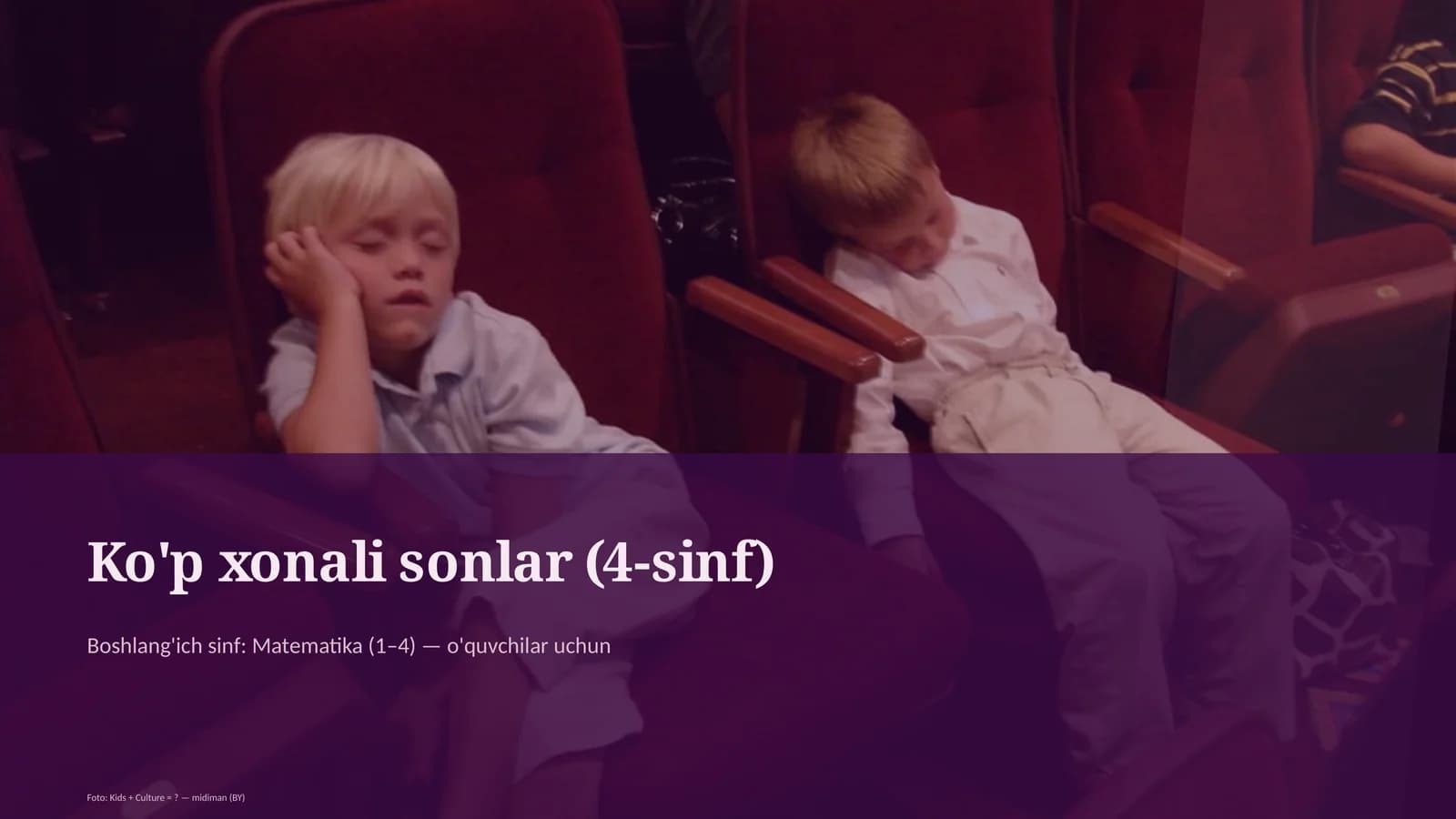 Ko'p xonali sonlar (4-sinf) Boshlang'ich sinf: Matematika (1– 4) — o'quvchilar uchun