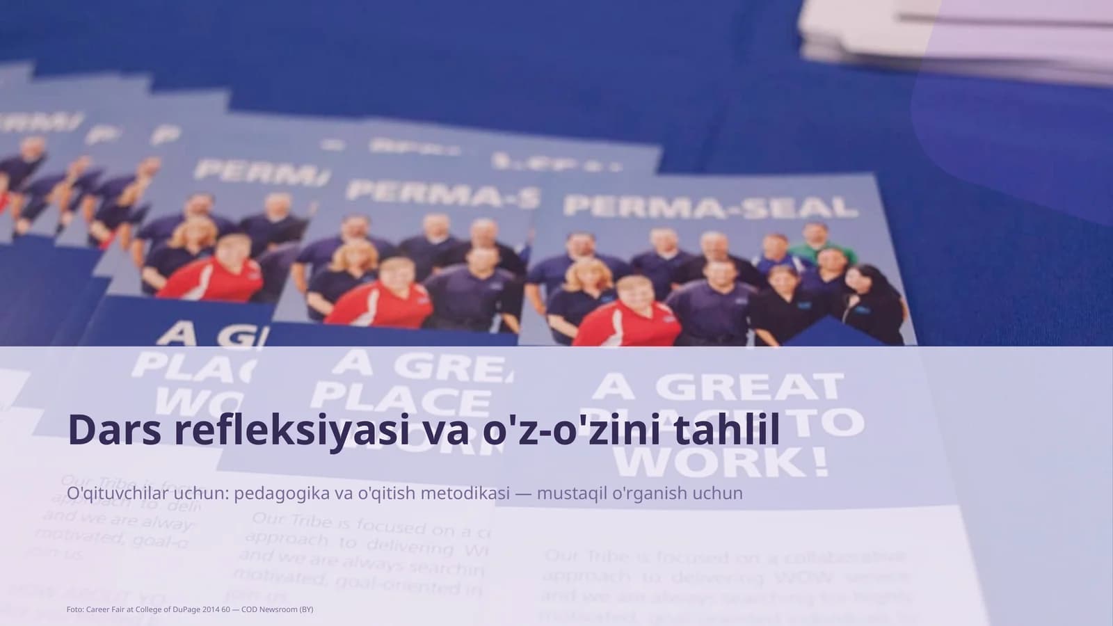 Dars refleksiyasi va o'z-o'zini tahlil